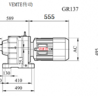 R137-Y180S4-4P-M1-0°齒輪減速機(jī)型號大全及尺寸圖